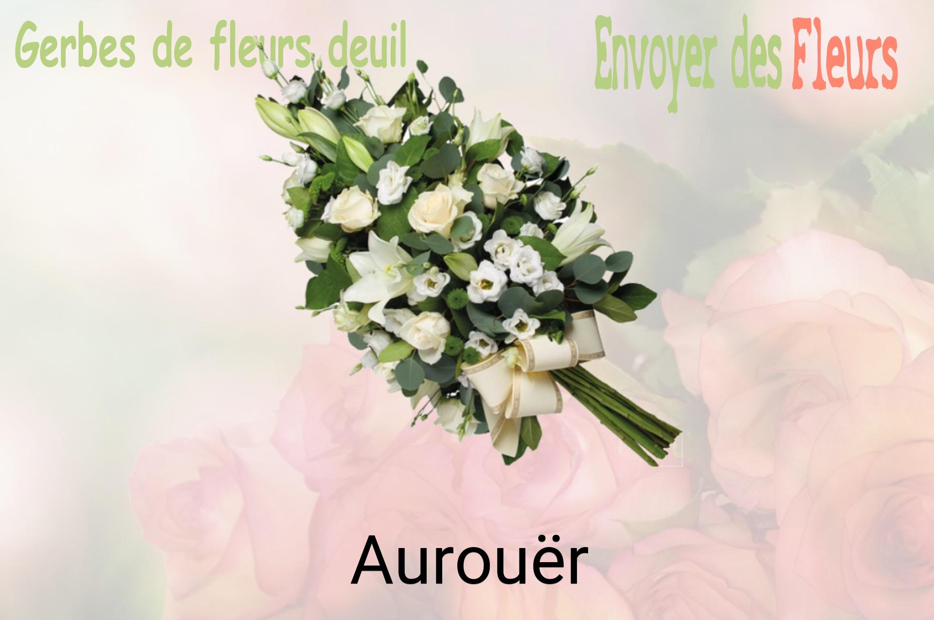 Gerbe de fleurs de deuil livrée à Aurouër